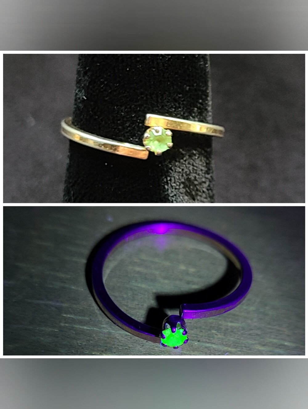 Uranium Glass Vintage Ring